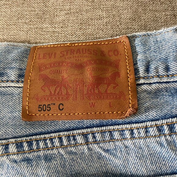 Levi's 505 C Japanese Selvedge Denim Jeans Women's 27 Blue Distressed Casual - Picture 10 of 16